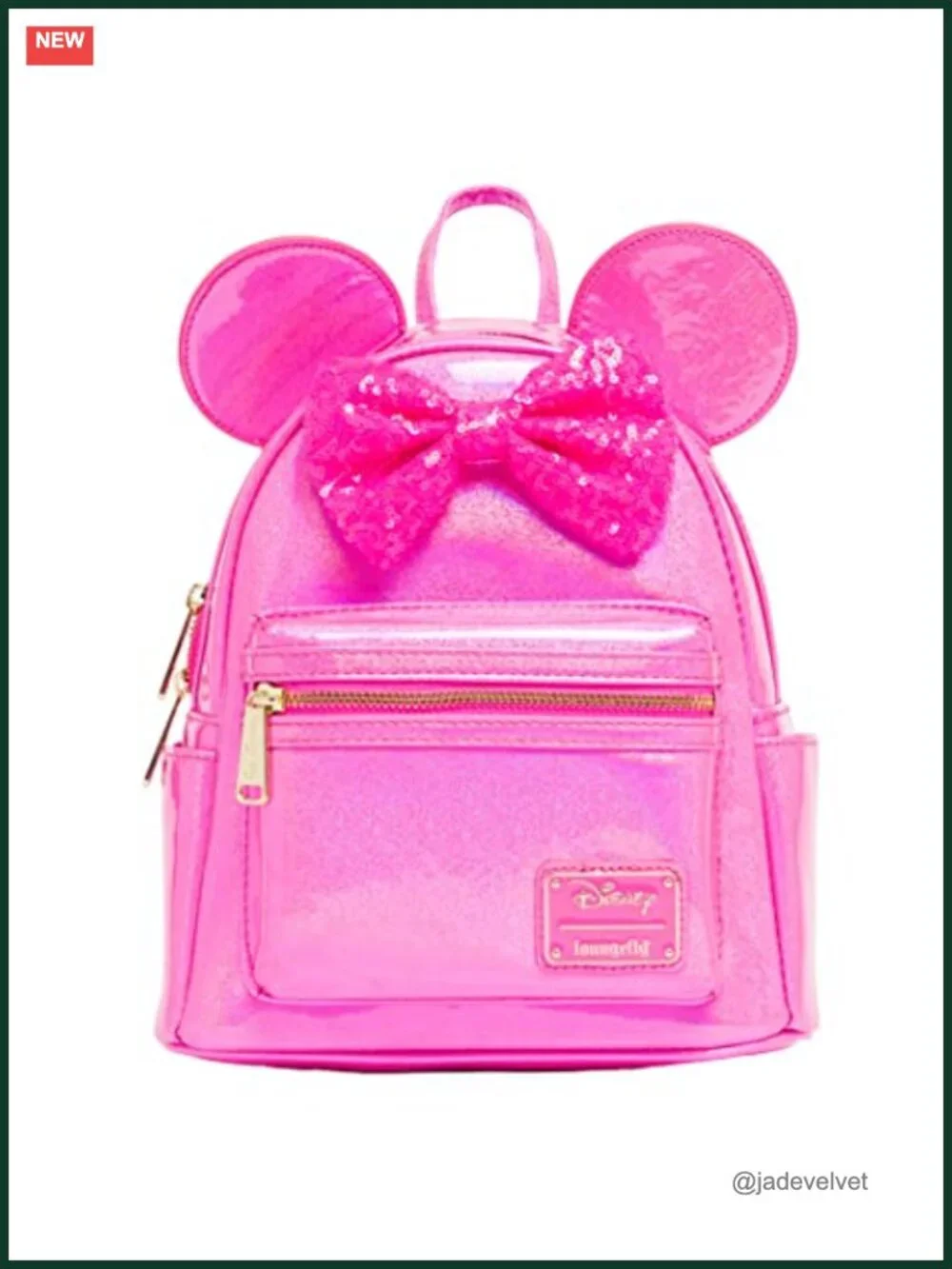 Loungefly Disney Minnie Mouse Glitter Faux Leather Double Strap Shoulder Bag